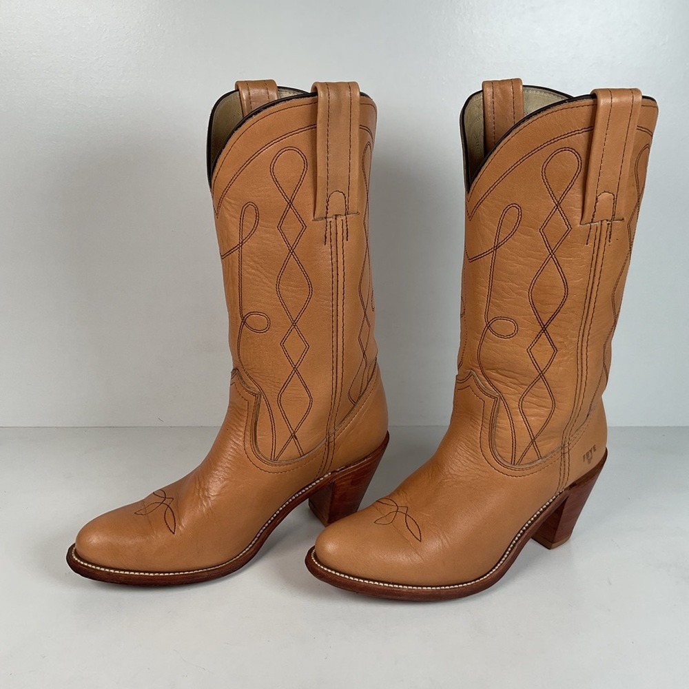 Vintage Frye Cowgirl Boots | USA Made | Butterscotch | Women’s 8.5 B